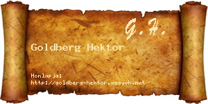 Goldberg Hektor névjegykártya